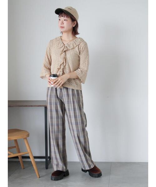 ehka sopo（エヘカソポ）の「センタープレスストレートスラックス（その他パンツ・レディース・ベージュ/グレー/チャコールグレー・F）」の9枚目の写真