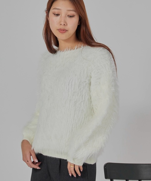 セール】Wide Silhouette Shaggy Knit / ワイドシルエット シャギー