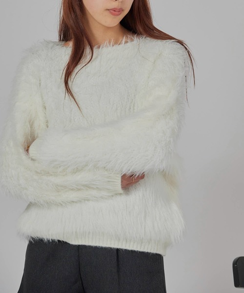 セール】Wide Silhouette Shaggy Knit / ワイドシルエット シャギー