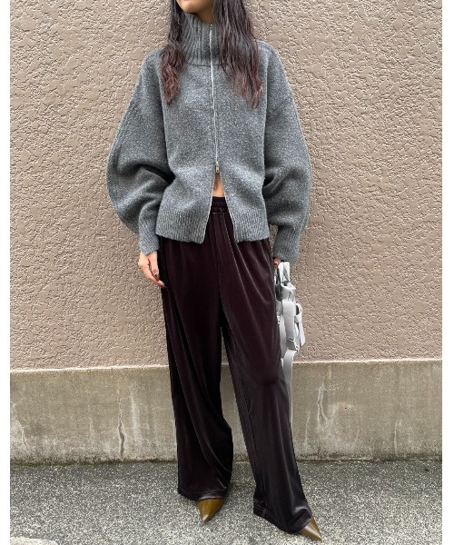 AIC.(エーアイシー)の「サイドラインベロアイージーパンツ(その他パンツ・レディース・ブラック/アイボリー・FREE)」の20枚目の写真