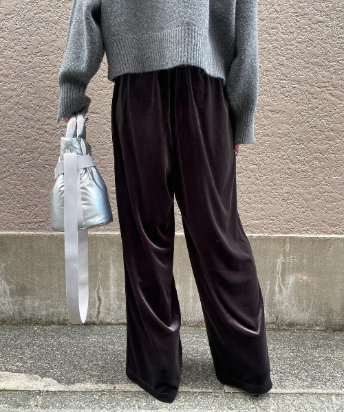 AIC.(エーアイシー)の「サイドラインベロアイージーパンツ(その他パンツ・レディース・ブラック/アイボリー・FREE)」の18枚目の写真