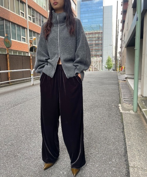 AIC.(エーアイシー)の「サイドラインベロアイージーパンツ(その他パンツ・レディース・ブラック/アイボリー・FREE)」の22枚目の写真