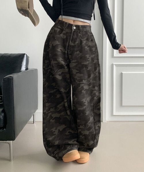 gossip!ロサンゼルス(ゴシップロサンゼルス)の「Y2K ミリタリーワイドパンツ(デニムパンツ・レディース・カモフラージュ・M/L/S/XS/XL)」の6枚目の写真