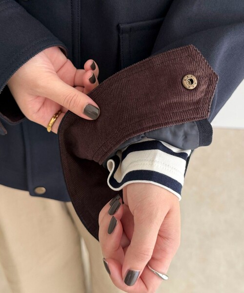 fredy emue（フレディエミュ）の「ツイルカバーオール（ブルゾン・レディース・ネイビー/ベージュ・38）」の14枚目の写真