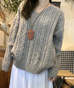 シャツドッキングケーブルニット（ニット/セーター）｜Arpege story