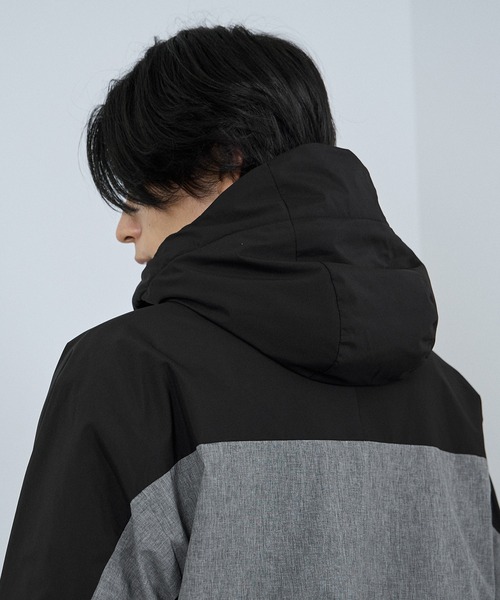 NAVY（ネイビー）の「NAVY シャットアウター SOLOTEX(R) 裏シャギーフードジャケット【耐久撥水 防風 透湿 ストレッチ】（ブルゾン・メンズ・ネイビー/ベージュ/ブラック/カーキ/グレイッシュベージュ/グレー・S/M/L/XL/XXL）」の13枚目の写真