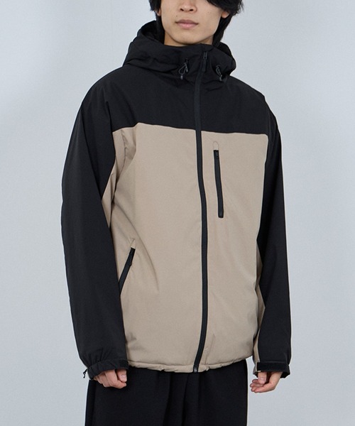 NAVY（ネイビー）の「NAVY シャットアウター SOLOTEX(R) 裏シャギーフードジャケット【耐久撥水 防風 透湿 ストレッチ】（ブルゾン・メンズ・ネイビー/ベージュ/ブラック/カーキ/グレイッシュベージュ/グレー・S/M/L/XL/XXL）」の21枚目の写真