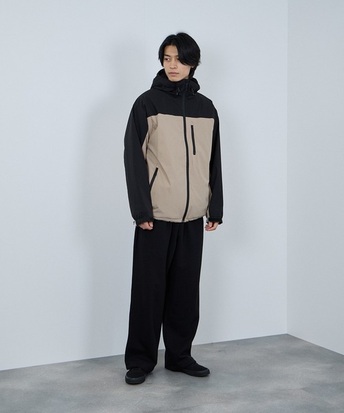 NAVY（ネイビー）の「NAVY シャットアウター SOLOTEX(R) 裏シャギーフードジャケット【耐久撥水 防風 透湿 ストレッチ】（ブルゾン・メンズ・ネイビー/ベージュ/ブラック/カーキ/グレイッシュベージュ/グレー・S/M/L/XL/XXL）」の20枚目の写真