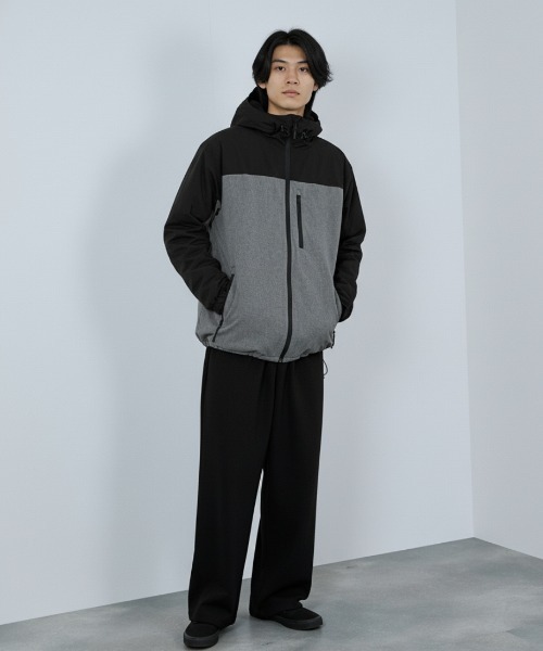 NAVY（ネイビー）の「NAVY シャットアウター SOLOTEX(R) 裏シャギーフードジャケット【耐久撥水 防風 透湿 ストレッチ】（ブルゾン・メンズ・ネイビー/ベージュ/ブラック/カーキ/グレイッシュベージュ/グレー・S/M/L/XL/XXL）」の7枚目の写真