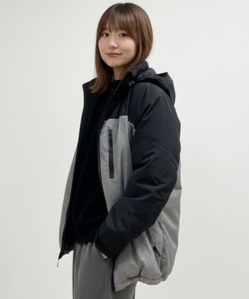 NAVY シャットアウター SOLOTEX(R) 裏シャギーフードジャケット【耐久