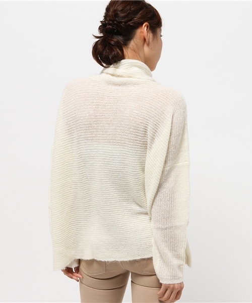 OUTLET（アウトレット）の「【CAPRICIEUX LE'MAGE】アルパカタートルポンチョPO（ニット/セーター・レディース・カーキ/グレー/ホワイト・FREE）」の7枚目の写真