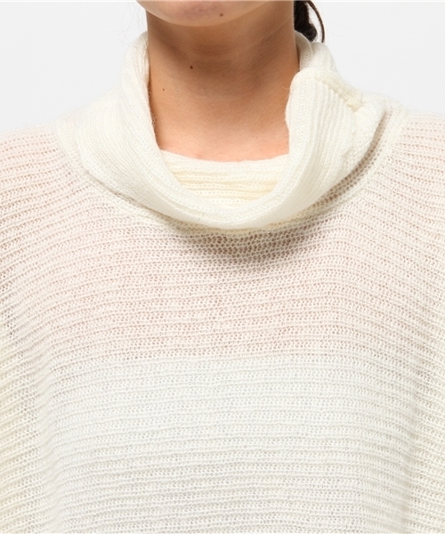 OUTLET（アウトレット）の「【CAPRICIEUX LE'MAGE】アルパカタートルポンチョPO（ニット/セーター・レディース・カーキ/グレー/ホワイト・FREE）」の8枚目の写真