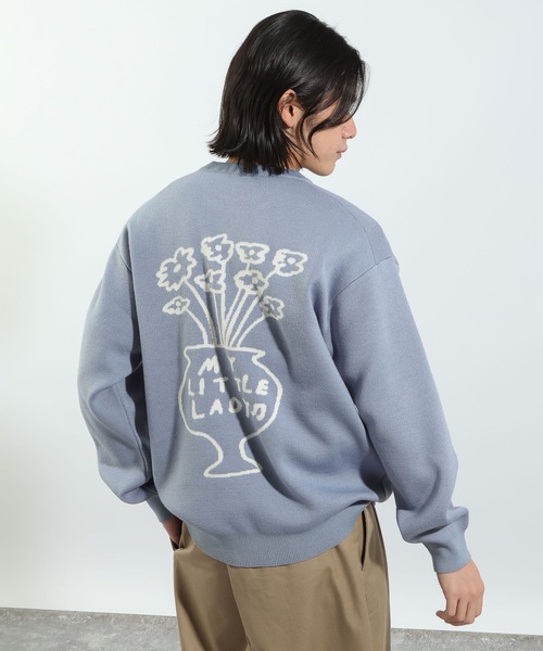 BAYFLOW（ベイフロー）の「【Shiomi Wada(シオミ ワダ)】イラストジャガードニットプルオーバー（ニット/セーター・メンズ・グレー/ブラック/ブルー・MEDIUM/LARGE）」の3枚目の写真