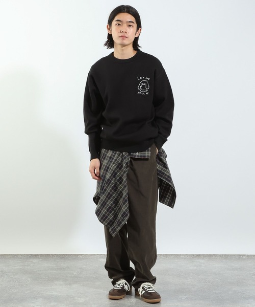 BAYFLOW（ベイフロー）の「【Shiomi Wada(シオミ ワダ)】イラストジャガードニットプルオーバー（ニット/セーター・メンズ・グレー/ブラック/ブルー・MEDIUM/LARGE）」の6枚目の写真