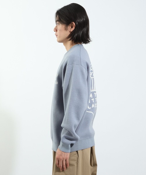 BAYFLOW（ベイフロー）の「【Shiomi Wada(シオミ ワダ)】イラストジャガードニットプルオーバー（ニット/セーター・メンズ・グレー/ブラック/ブルー・MEDIUM/LARGE）」の17枚目の写真
