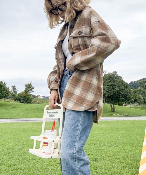 CURA CLOSET(キュラ クローゼット)の「【hada_meguuu select】チェック柄シャツ(シャツ/ブラウス・レディース・レッド/ブラック/ブラウン/ブルー・フリー)」の7枚目の写真