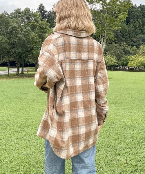 CURA CLOSET(キュラ クローゼット)の「【hada_meguuu select】チェック柄シャツ(シャツ/ブラウス・レディース・レッド/ブラック/ブラウン/ブルー・フリー)」の8枚目の写真