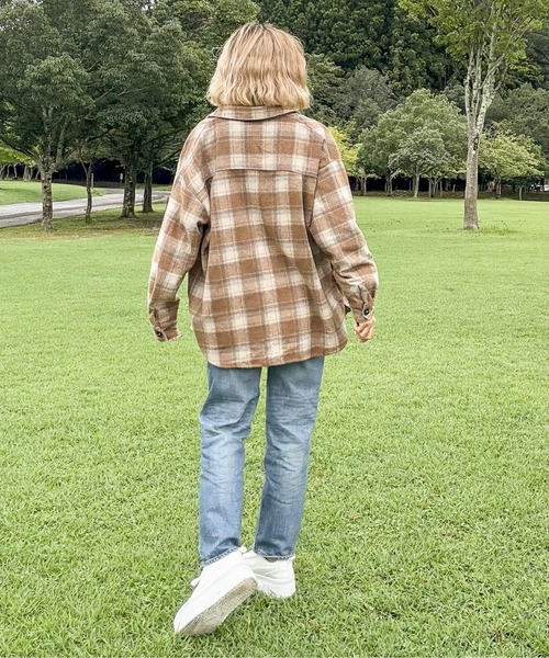 CURA CLOSET(キュラ クローゼット)の「【hada_meguuu select】チェック柄シャツ(シャツ/ブラウス・レディース・レッド/ブラック/ブラウン/ブルー・フリー)」の10枚目の写真