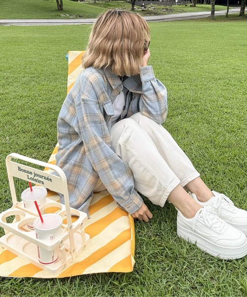 CURA CLOSET(キュラ クローゼット)の「【hada_meguuu select】チェック柄シャツ(シャツ/ブラウス・レディース・レッド/ブラック/ブラウン/ブルー・フリー)」の15枚目の写真