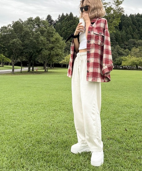CURA CLOSET(キュラ クローゼット)の「【hada_meguuu select】チェック柄シャツ(シャツ/ブラウス・レディース・レッド/ブラック/ブラウン/ブルー・フリー)」の21枚目の写真