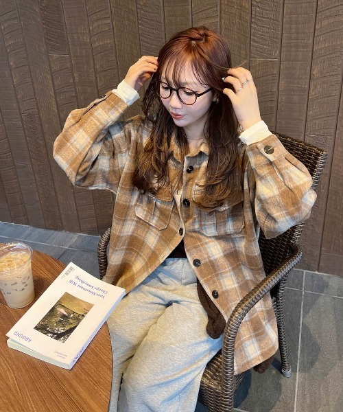 セール】【hada_meguuu select】チェック柄シャツ（シャツ/ブラウス