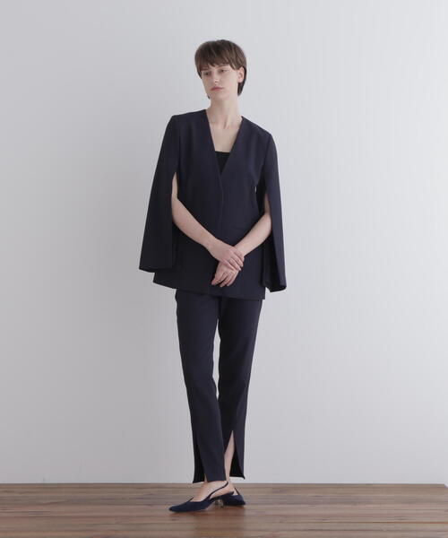 【LE PHIL】2WAYツイルスリットジャケット ◇2WAYツイルスリットジャケット（ノーカラージャケット）｜LE PHIL