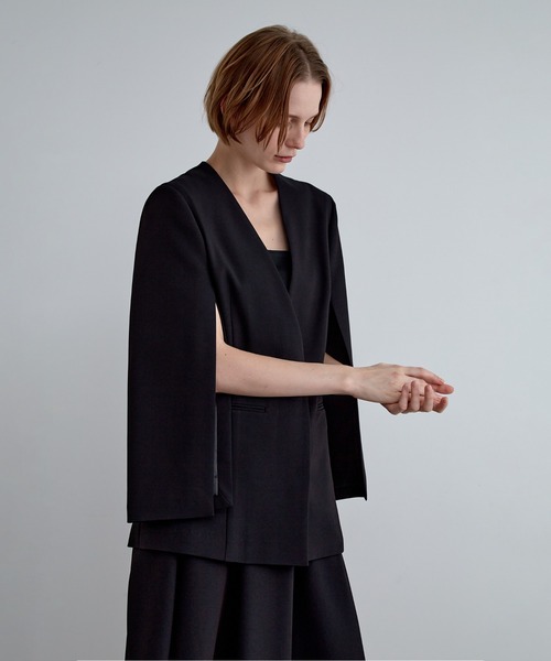 極美品✨LE PHIL ルフィル 2WAYツイルスリットジャケット ◇2WAYツイルスリットジャケット（ノーカラージャケット）｜LE PHIL