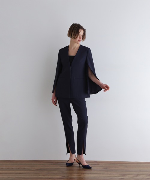 ◇2WAYツイルスリットジャケット（ノーカラージャケット）｜LE PHIL