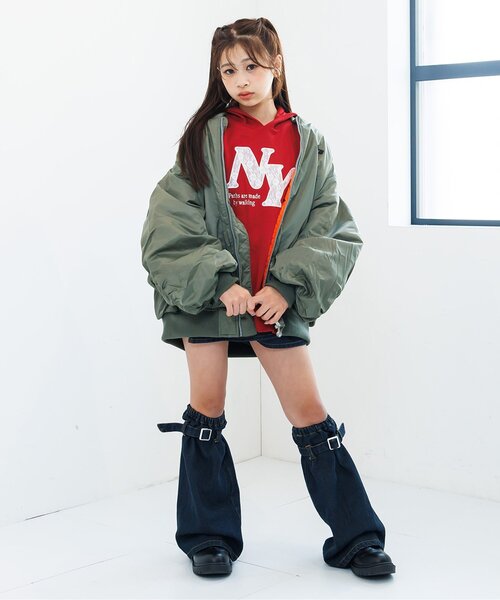 algy（アルジー）の「BIG裏キルトMA1（ブルゾン・キッズ・ブラック/カーキ・XX-SMALL/X-SMALL/SMALL/MEDIUM）」の20枚目の写真