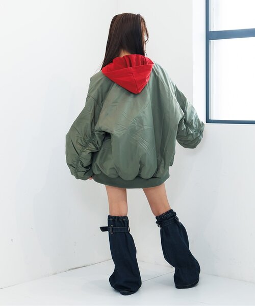 algy（アルジー）の「BIG裏キルトMA1（ブルゾン・キッズ・ブラック/カーキ・XX-SMALL/X-SMALL/SMALL/MEDIUM）」の19枚目の写真