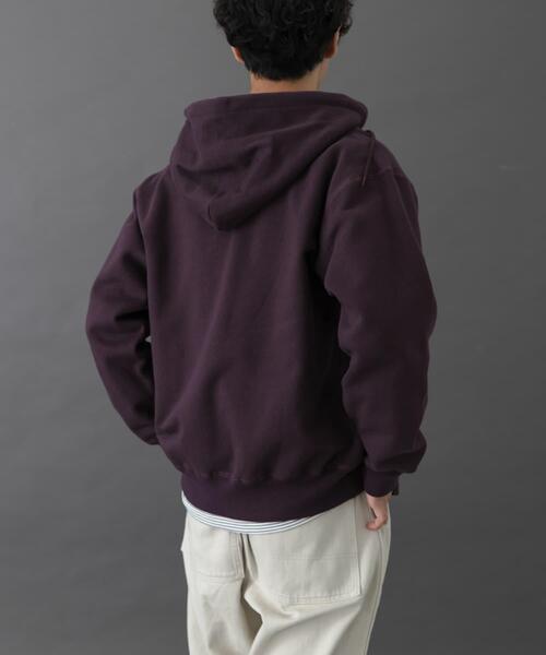 FORK&SPOON（フォークアンドスプーン）の「FORK&SPOON　リサイクルコットン裏毛ジップフーディー（パーカー・メンズ・パープル系その他/ブラック・5/4）」の3枚目の写真