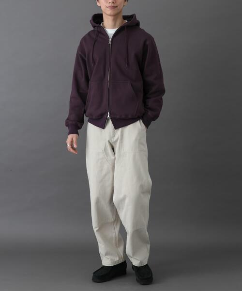 FORK&SPOON（フォークアンドスプーン）の「FORK&SPOON　リサイクルコットン裏毛ジップフーディー（パーカー・メンズ・パープル系その他/ブラック・5/4）」の8枚目の写真