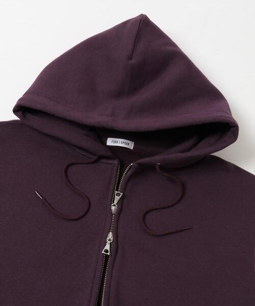 FORK&SPOON（フォークアンドスプーン）の「FORK&SPOON　リサイクルコットン裏毛ジップフーディー（パーカー・メンズ・パープル系その他/ブラック・5/4）」の15枚目の写真