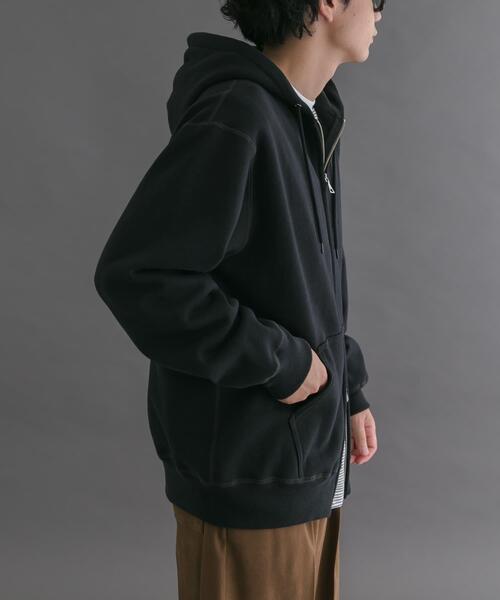 FORK&SPOON（フォークアンドスプーン）の「FORK&SPOON　リサイクルコットン裏毛ジップフーディー（パーカー・メンズ・パープル系その他/ブラック・5/4）」の21枚目の写真