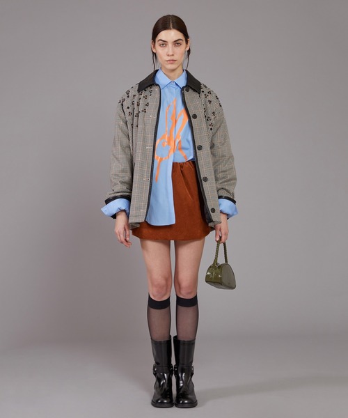 MSGM(エムエスジーエム)の「FLOWERビーズ チェックブルゾン(ブルゾン・レディース・ベージュ系・38)」の5枚目の写真