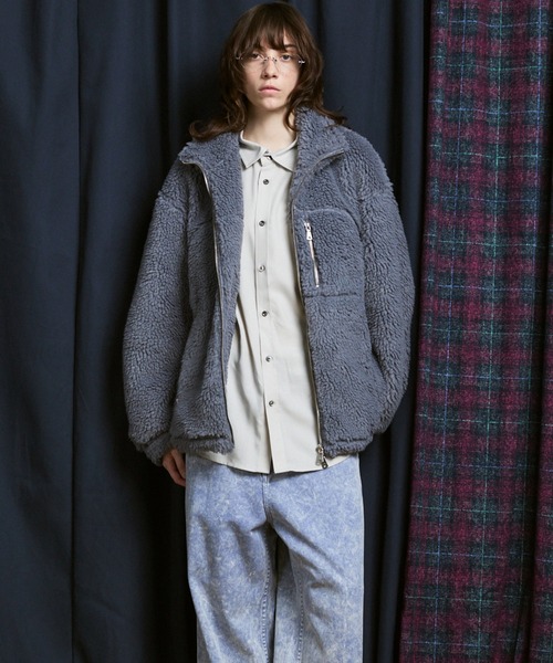 MAISON SPECIAL（メゾンスペシャル）の「《UNISEX》Prime-Over Boa Blouson/プライムオーバーボアブルゾン【MAISON SPECIAL/メゾンスペシャル】（ブルゾン・メンズ・チャコールグレー/グレイッシュベージュ/ブラック/ブルー・0/2/1）」の12枚目の写真
