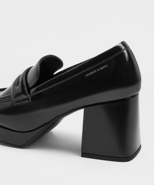 プラットフォーム ブロックヒールローファーパンプス（ローファー