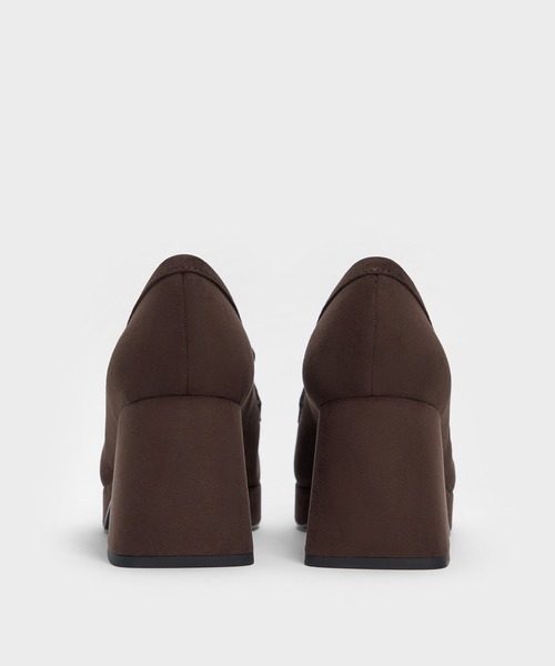 プラットフォーム ブロックヒールローファーパンプス（ローファー