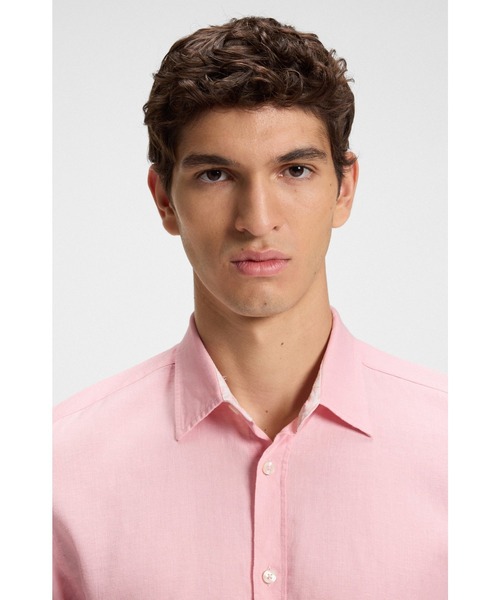 BOSS(ボス)の「スリムフィットシャツ ストレッチリネン(シャツ/ブラウス・メンズ・ライトピンク・S/M/XXL/L/XL)」の2枚目の写真