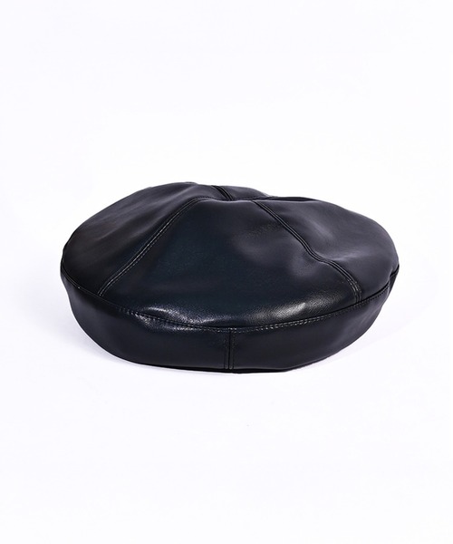 セール】フェイクレザーベレー帽（ハンチング/ベレー帽）｜pyornim