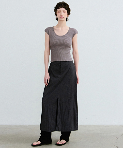 NICK&NICOLE(ニックアンドニコール)の「SEERSUCKER SLIT LONG SKIRT_NAVY(スカート・レディース・その他・MEDIUM/SMALL)」の5枚目の写真