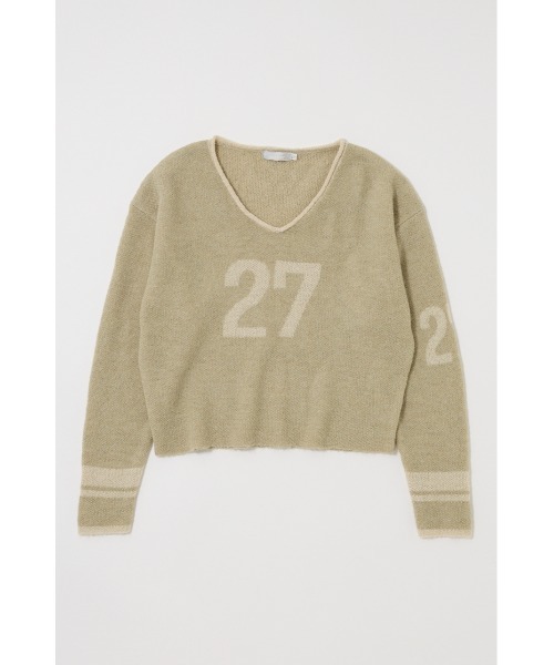 MOUSSY(マウジー)の「SHAGGY NUMBERING セーター(ニット/セーター・レディース・ライトベージュ/ブラウン/ネイビー・FREE)」の3枚目の写真