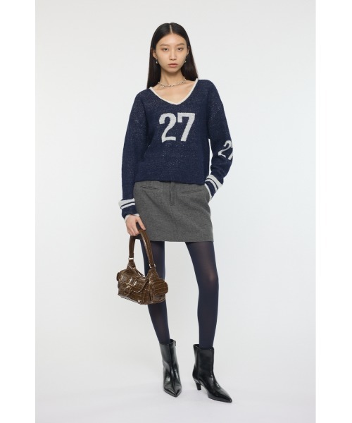 MOUSSY(マウジー)の「SHAGGY NUMBERING セーター(ニット/セーター・レディース・ライトベージュ/ブラウン/ネイビー・FREE)」の13枚目の写真