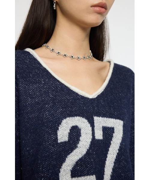 MOUSSY(マウジー)の「SHAGGY NUMBERING セーター(ニット/セーター・レディース・ライトベージュ/ブラウン/ネイビー・FREE)」の20枚目の写真