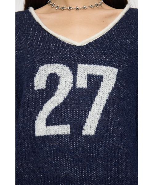 MOUSSY(マウジー)の「SHAGGY NUMBERING セーター(ニット/セーター・レディース・ライトベージュ/ブラウン/ネイビー・FREE)」の21枚目の写真
