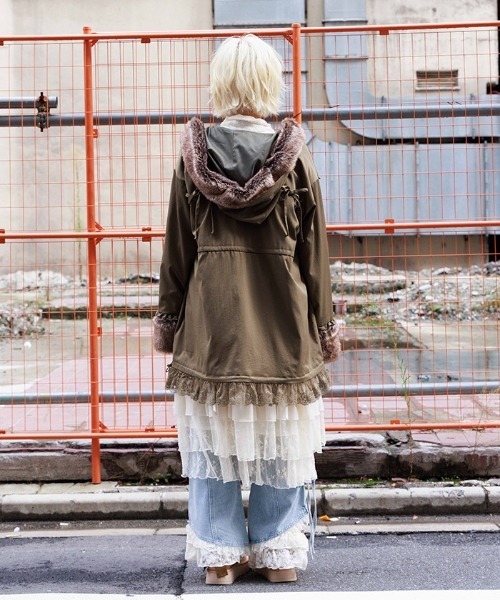 セール】編上×フリルモッズコート（モッズコート）｜axes femme