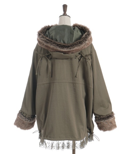 axes femme（アクシーズファム）の「編上×フリルモッズコート（モッズコート・レディース・カーキ/ブラック・FREE）」の18枚目の写真