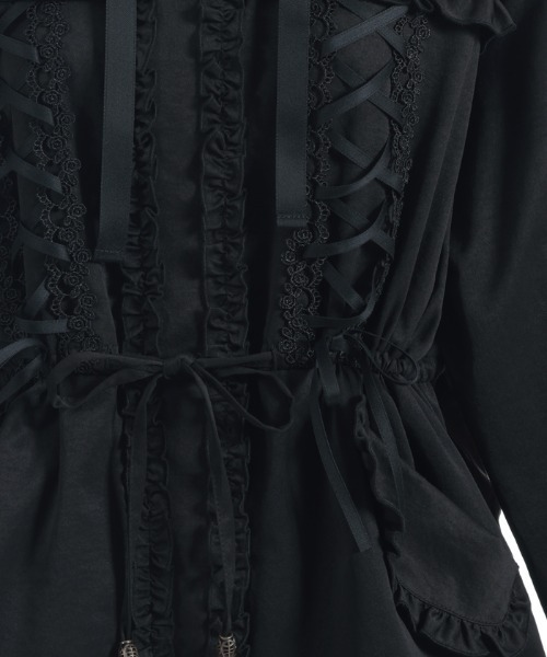 axes femme（アクシーズファム）の「編上×フリルモッズコート（モッズコート・レディース・カーキ/ブラック・FREE）」の8枚目の写真