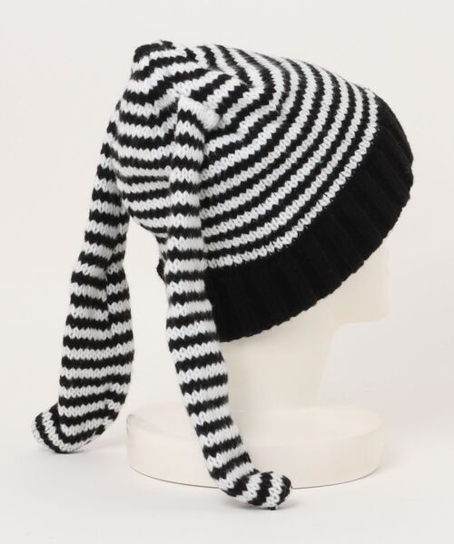 セール】【LAMPOON】ボーダーラビットビーニー（ニットキャップ