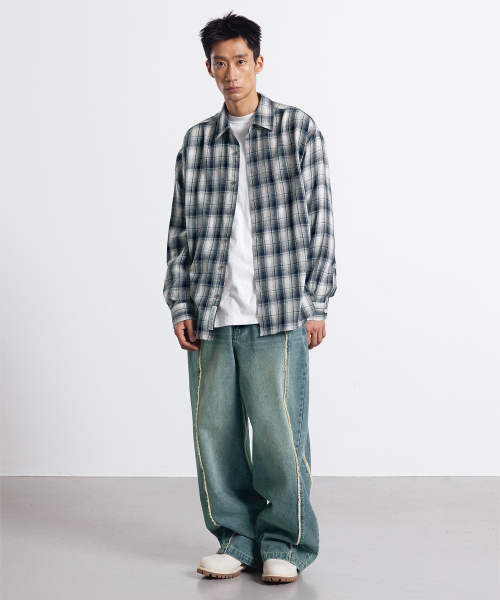 F.ILLUMINATE（フィルミネイト）の「カットオフワイドデニムパンツ-イエローブラック（デニムパンツ・レディース・その他・MEDIUM/LARGE/SMALL）」の5枚目の写真